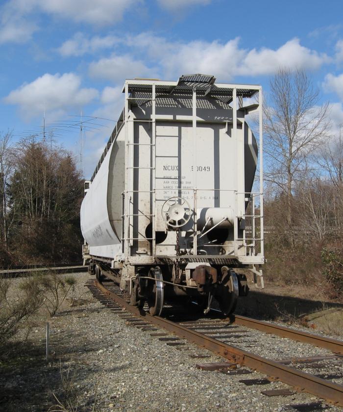 A freight car on a spur off the main line