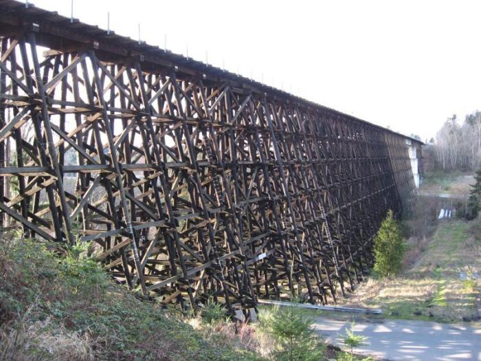 Full view of wooden trestle